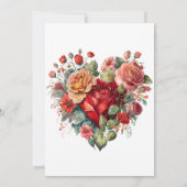 Invitation Heureux Valentine’s Rose Vintage Engagement Party (Dos)