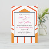 Invitation Hexagon abstract geometrical pattern en orange et (Debout devant)