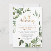 Invitation Hexigon Greenery 50e anniversaire Mariage (Devant)