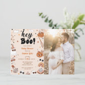 Invitation Hey Boo Baby shower Halloween Photo (Debout devant)