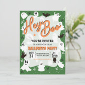 Invitation Hey Boo Cute Éffrayante Fête d'Halloween (Debout devant)