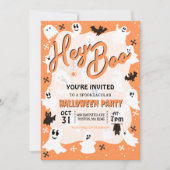 Invitation Hey Boo Cute Éffrayante Fête d'Halloween (Devant)