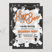 Invitation Hey Boo Cute Éffrayante Fête d'Halloween (Devant / Derrière)