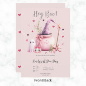 Invitation Hey Boo Cute Ghost Halloween 1er Anniversaire rose