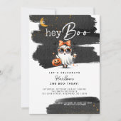 Invitation Hey Boo Cute Ghost Halloween Anniversaire (Devant)