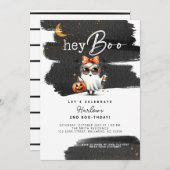 Invitation Hey Boo Cute Ghost Halloween Anniversaire (Devant / Derrière)