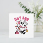 Invitation Hey Boo - Fantôme Groovy Halloween (Debout devant)