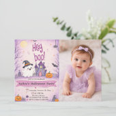 Invitation Hey Boo ! Fête d'Halloween (Debout devant)