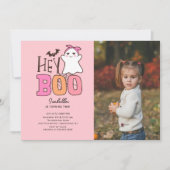 Invitation Hey Boo Ghost Photo Anniversaire (Devant)
