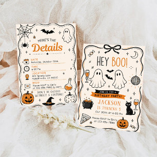 Invitation Hey Boo Halloween Fantôme Fête d'anniversaire