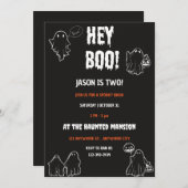 Invitation Hey Boo Halloween fête d'anniversaire (Devant / Derrière)