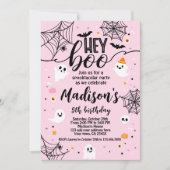 Invitation Hey Boo, Halloween rose (Devant)