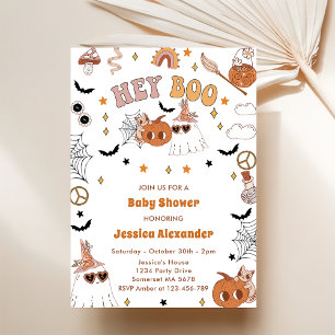 Invitation Hey Boo Halloween Super Cute Baby shower fantôme