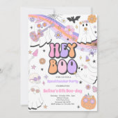 Invitation Hey Boo Halloween Super mignonne Fête d'anniversai (Devant)