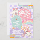 Invitation Hey Boo Lets Party Rainbow Spooky Birthday (Devant)