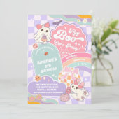 Invitation Hey Boo Lets Party Rainbow Spooky Birthday (Debout devant)