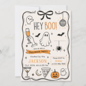 Invitation Hey Boo! Soirée Fantôme d'Halloween (Devant)