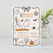 Invitation Hey Boo! Soirée Fantôme d'Halloween (Debout devant)