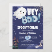 Invitation Hey bosse mignon fantôme fête d'anniversaire d'Hal (Devant)