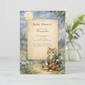 Invitation Hey Diddle Diddle Chat & Violon Baby Shower (Debout devant)