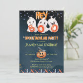 Invitation Hey livre spooktacular Halloween modèle d'annivers (Debout devant)