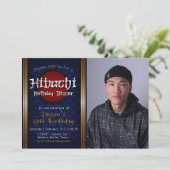 Invitation Hibachi Anniversaire Dîner avec photo (Debout devant)
