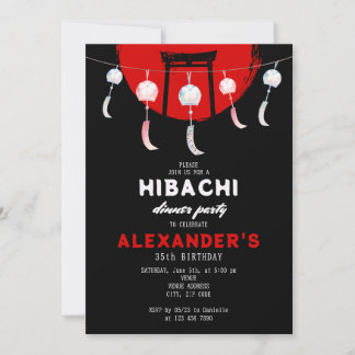 Invitation Hibachi fête d'anniversaire japonais Vent Chimes F