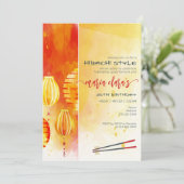 Invitation Hibachi Japonais Lanterns Événement privé Annivers (Debout devant)