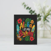 Invitation Hibiscus Aloha Anniversaire Hawaï (Debout devant)
