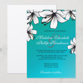 Invitation Hibiscus blanc-faire-part de mariage (Devant / Derrière)