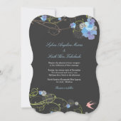 Invitation Hibiscus bleu Mariage floral (Devant)