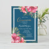 Invitation Hibiscus, Cap Bleu Quinceañera (Debout devant)