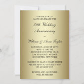 Invitation Hibiscus Colibri Or 50e Anniversaire de Mariage (Dos)