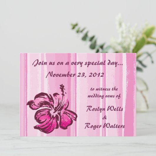 Invitation Hibiscus d'aquarelle (Debout devant)