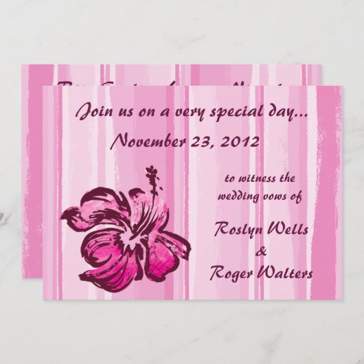 Invitation Hibiscus d'aquarelle (Devant / Derrière)