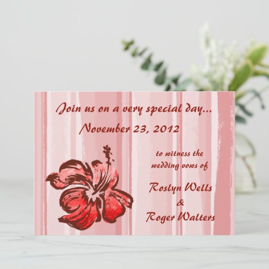 Invitation Hibiscus d'aquarelle (Debout devant)