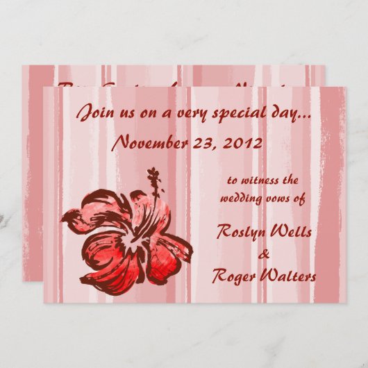 Invitation Hibiscus d'aquarelle (Devant / Derrière)