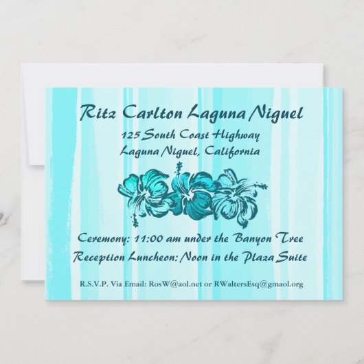 Invitation Hibiscus d'aquarelle (Dos)