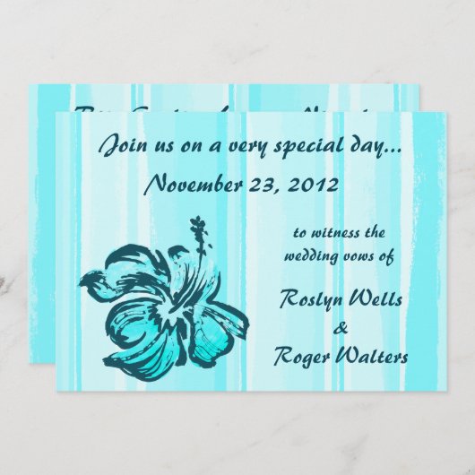 Invitation Hibiscus d'aquarelle (Devant / Derrière)