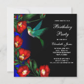 Invitation Hibiscus de colibri Modèle de fête d'anniversaire (Dos)