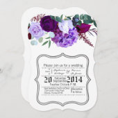 Invitation Hibiscus de lavande 5x7 en blanc (Devant / Derrière)