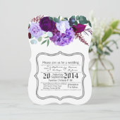 Invitation Hibiscus de lavande 5x7 en blanc (Debout devant)