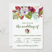 Invitation Hibiscus de l'île florale tropicale Mariage photo (Devant)