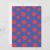 Invitation Hibiscus de surf rouge blanc et bleu (Dos)