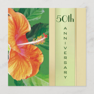 Invitation Hibiscus de Tangerine 50e anniversaire de Mariage