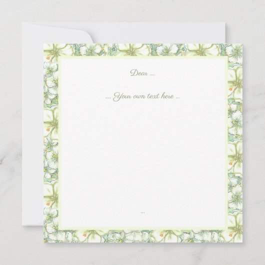 Invitation Hibiscus & dentelle BLANC (Dos)