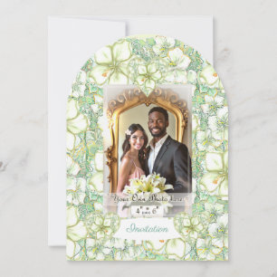 Invitation Hibiscus & dentelle BLANC