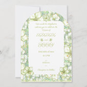 Invitation Hibiscus & dentelle BLANC (Dos)