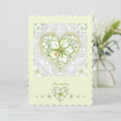 Invitation Hibiscus & dentelle BLANC (Debout devant)