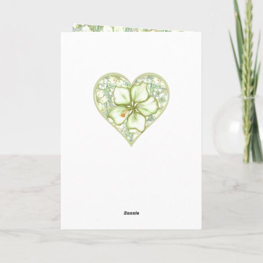 Invitation Hibiscus & dentelle BLANC (Dos)